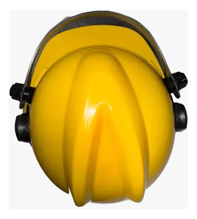 Protector Auditivo Facial Visor Malla Casco Mascara Amarillo