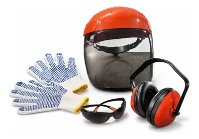 Mascara Protector Facial + Auditivo + Guantes + Anteojos Pro Naranja