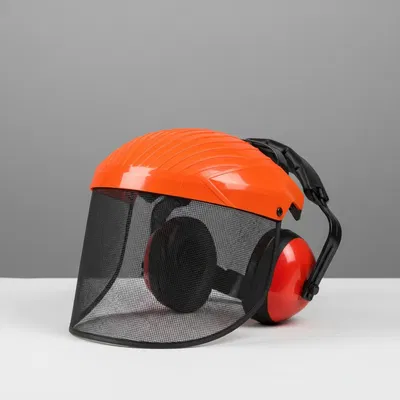 Protector Facial Rejilla + Protector Auditivo Auricular Naranja