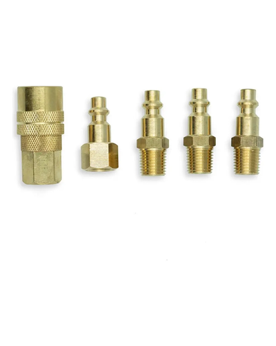 CO-004B / Kit De Acoples Y Conectores Neumáticos Compresor - 5 Piezas