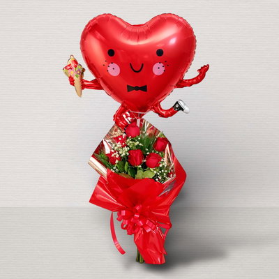 Rosas y globo