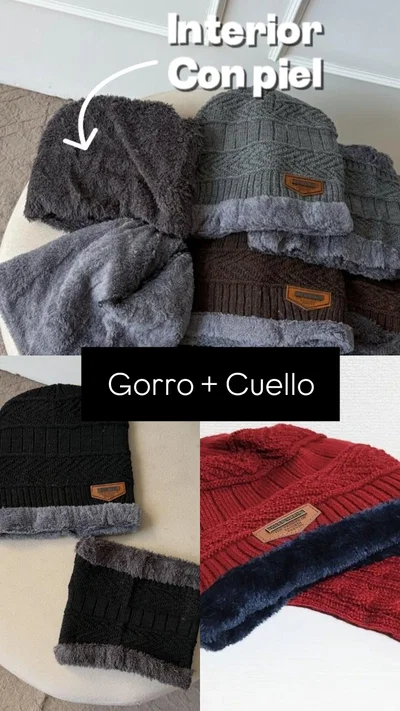 GORRO + CUELLO CON PIEL