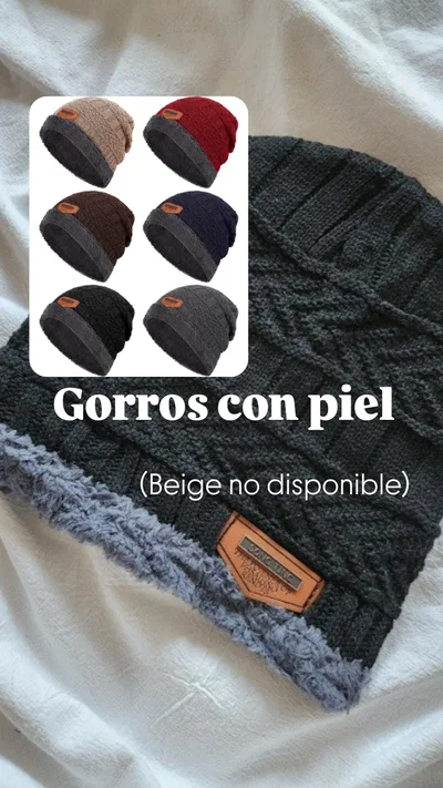 GORRO CON PIEL
