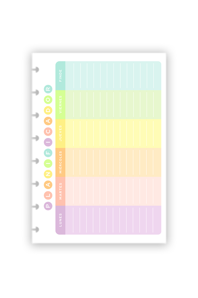 Planificador semanal arcoiris