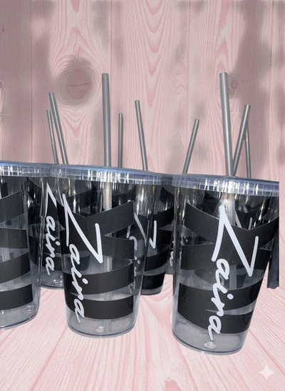 Vasos acrilico con sorbete