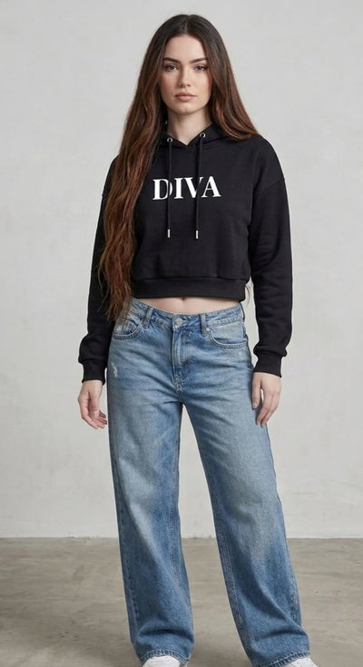 Buzo crop top con capucha
