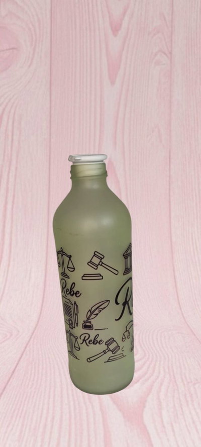 Botella de vidrio esmerilado