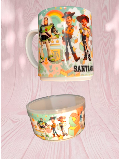 Taza + cuenco con tapa