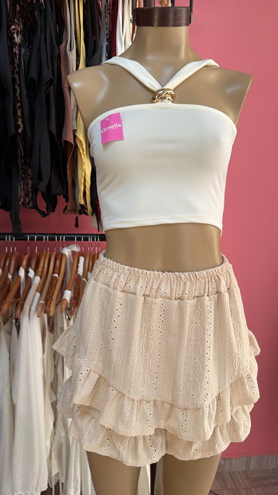 Short pollera con volados 