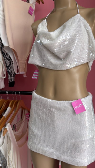 Short pollera lentejuelas 