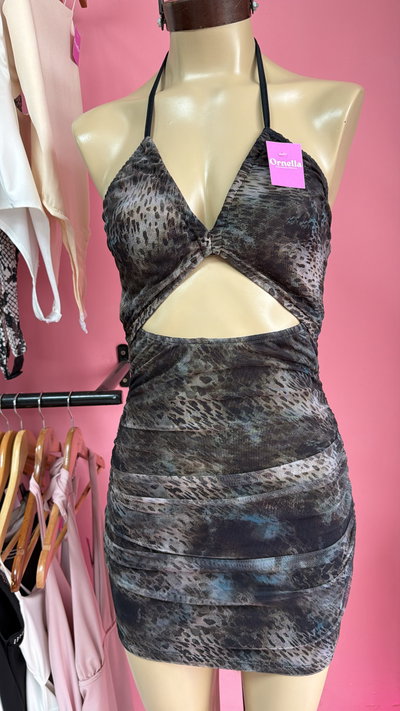 Vestido combinado microtull