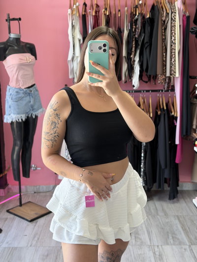 Short pollera con volados 