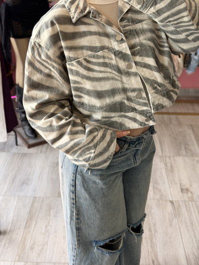 Campera denim cebra 