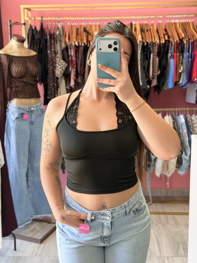 Musculosa con encaje 