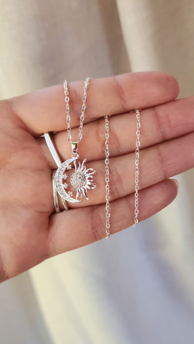 Collar Sol y Luna con Cristales