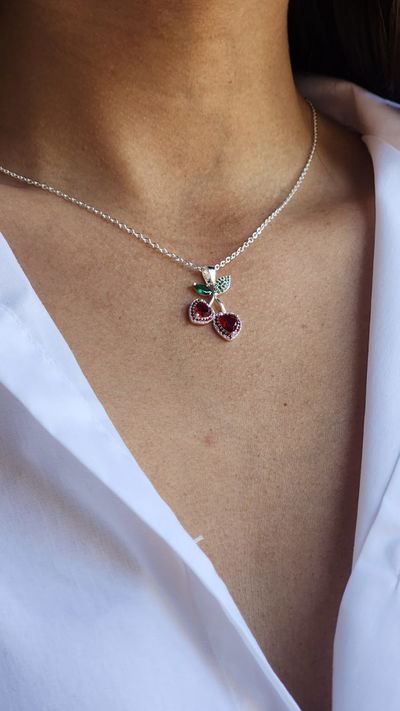 Collar Cereza Corazón