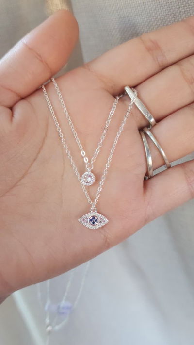 Collar Doble con Cubic y Ojo