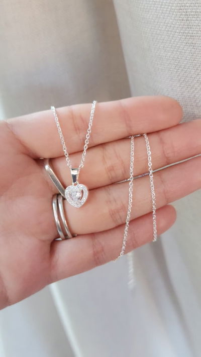 Collar Corazón Con Micro-cristales