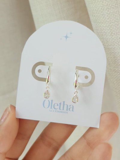 Argollas Oval con Gota