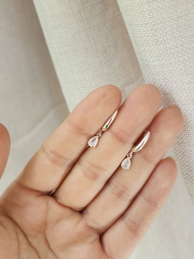 Argollas Oval con Gota