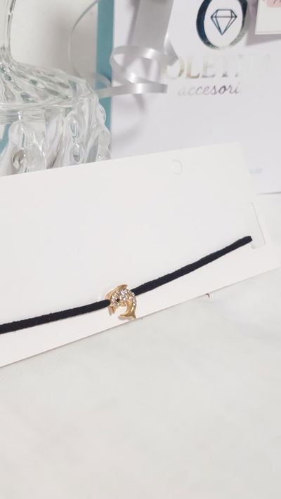 Collar Gamuza Chocker Delfín
