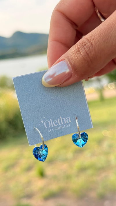 Argollas Corazón Cristal