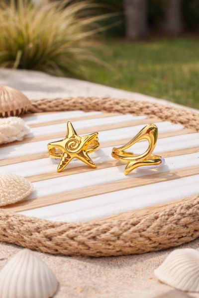 Anillo Estrella y Gotas