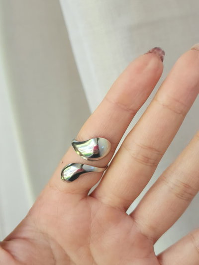 Anillo Dos Gotas Alargado