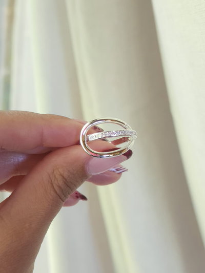 Anillo Calado Linea En Cristal