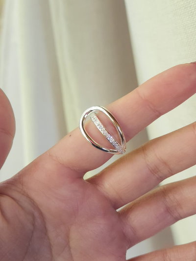 Anillo Calado Linea En Cristal