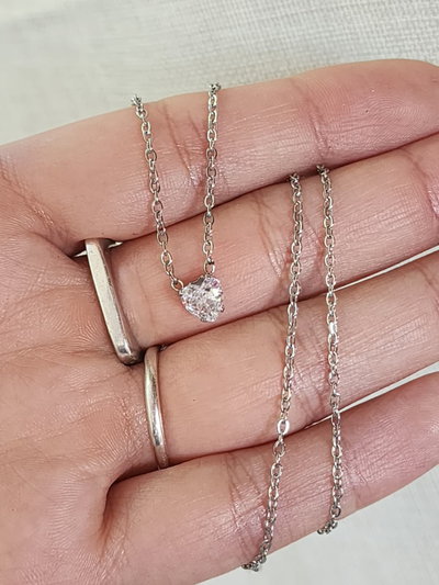 Collar Corazón Con Cristal