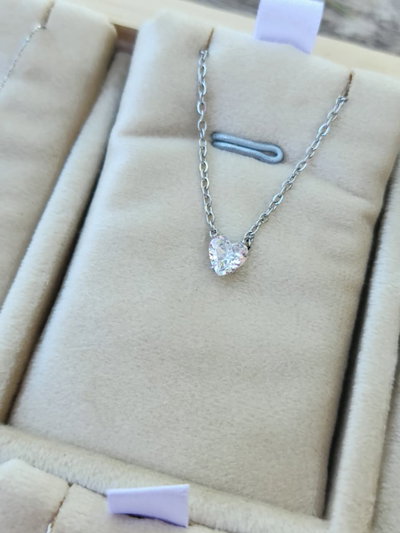 Collar Corazón Con Cristal