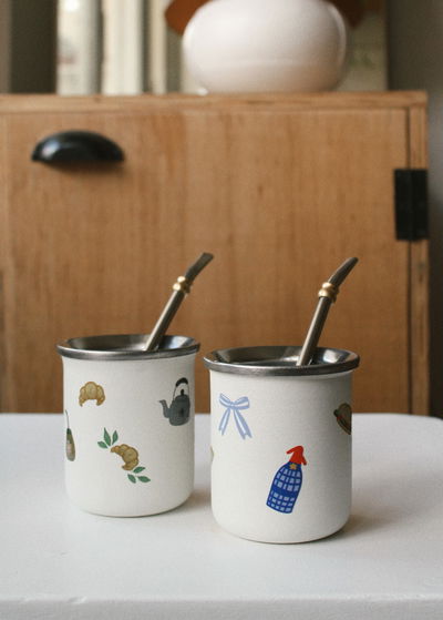 Mate térmico blanco Costumbres Arg