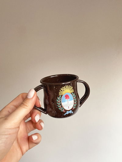 Matecito enlozado Escudo doble asa