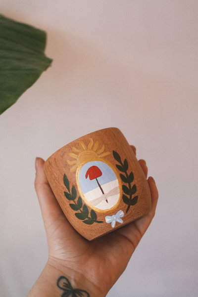 Mate pintado a mano Escudo Nacional