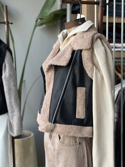 Chaleco Gamulan Zoe negro con nude