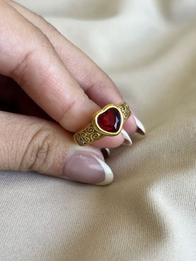 ANILLO CORAZON RED TALLE 16