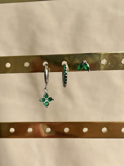 CONJUNTO ANA PLATEADO CON VERDE