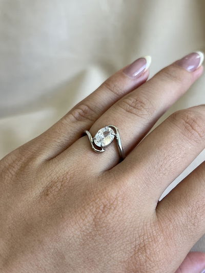 ANILLO CENICIENTA PLATEADO TALLE 16