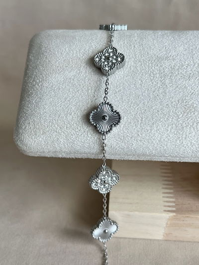 PULSERA VAN CLEEF PLATEADA CON STRASS