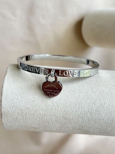 ESCLAVA TIFFANY DOBLE CORAZON PLATEADA