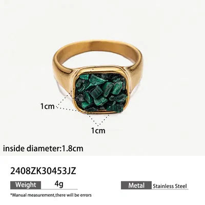 ANILLO PIEDRA NATURAL ESMERALDA 