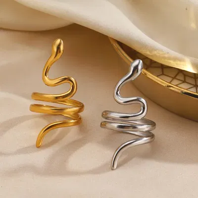 ANILLO SERPIENTE PLATEADO REGULABLE 