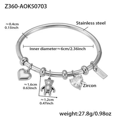 PULSERA ESTILO PANDORA OSITO PLATEADA