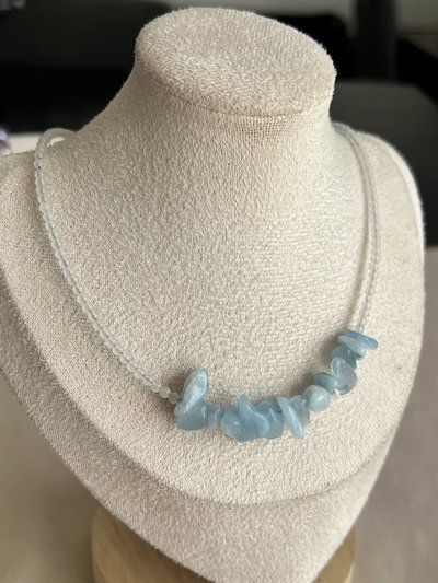 COLLAR CUARZO CELESTE NATURAL