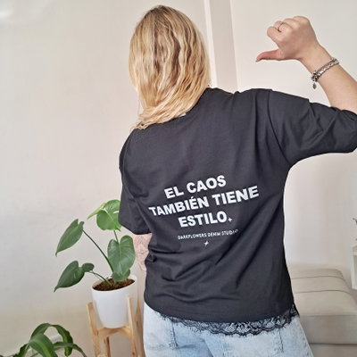 Remera over mediana frases #1 