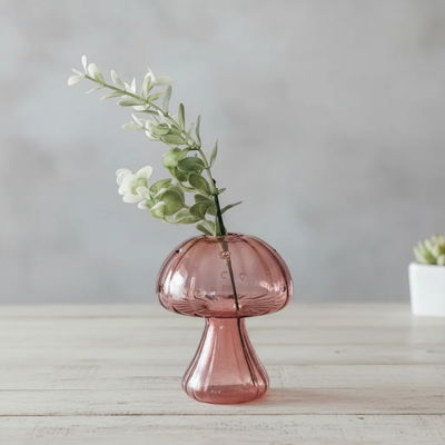 Florero De Vidrio "Hongo marrón"