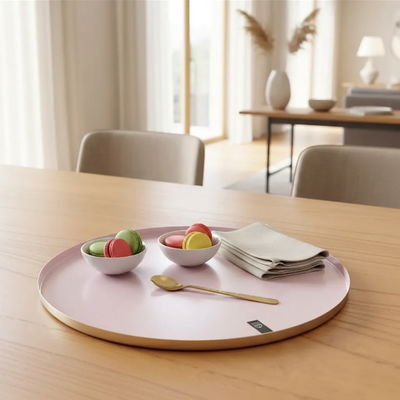 Bandeja Decorativa Redonda Metálica 25 cm