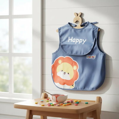 Babero Pintorcito Impermeable Con Bolsillo León