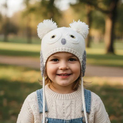 Gorro Tejido De Lana Infantil Blanco